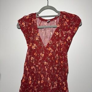 NWOT Old Navy Red and Orange Floral Maxi Dress